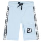 Younger Boys Blue Logo Shorts Ser, 1, hi-res