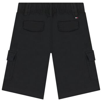 Boys Black Cargo Shorts