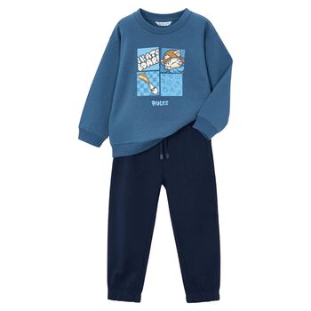 Boys Blue & Navy Blue Tracksuit