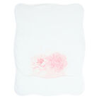 Baby Girls White & Pink Floral Blanket, 1, hi-res