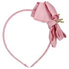 طوق شعر بفيونكة باللون الزهرى للبنات, 2, hi-res