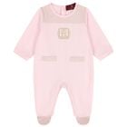 Baby Girls Pink & Gold Logo Babygrow Gift Set , 3, hi-res