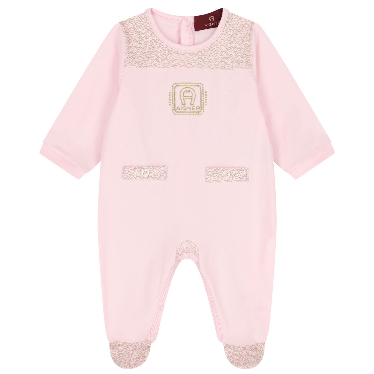 Baby Girls Pink & Gold Logo Babygrow Gift Set , 3, hi-res