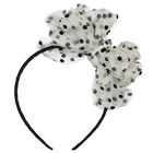 Girls Ivory & Black Bow Gladys Headband , 2, hi-res