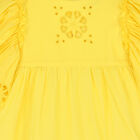 Girls Yellow Cotton Dress, 1, hi-res