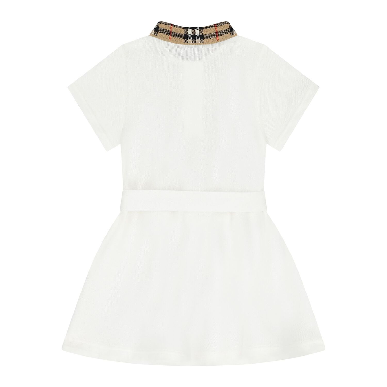 Baby Girls White Polo Dress, 1, hi-res