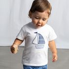 Younger Boys White Boat T-Shirt, 1, hi-res