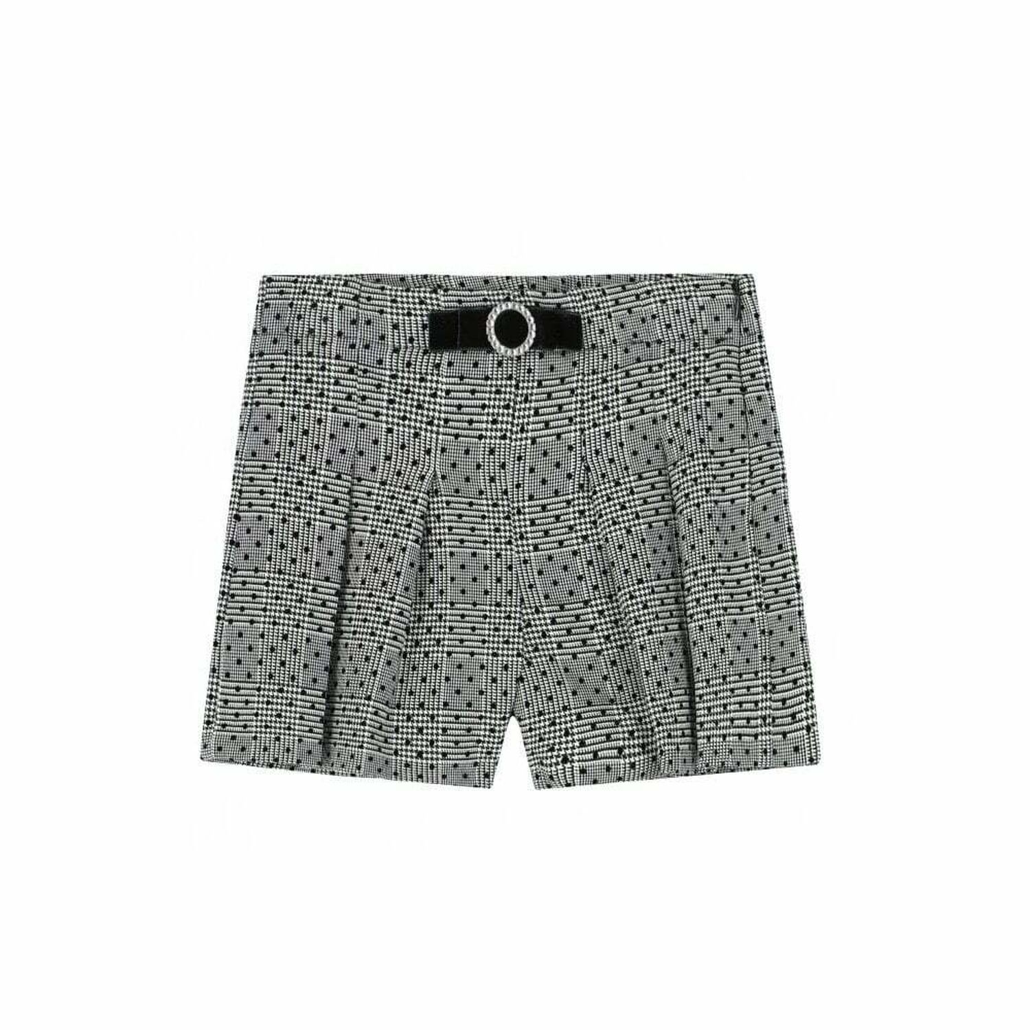 شورت باللون الأبيض والأسود للبنات, 1, hi-res