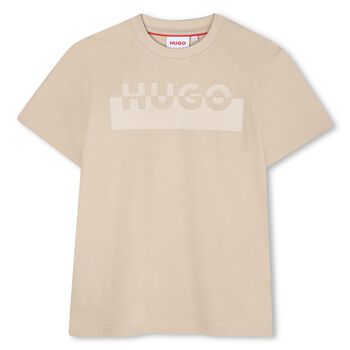Boys Beige Logo T-Shirt