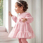 Younger Girls Pink Tulle Dress, 1, hi-res