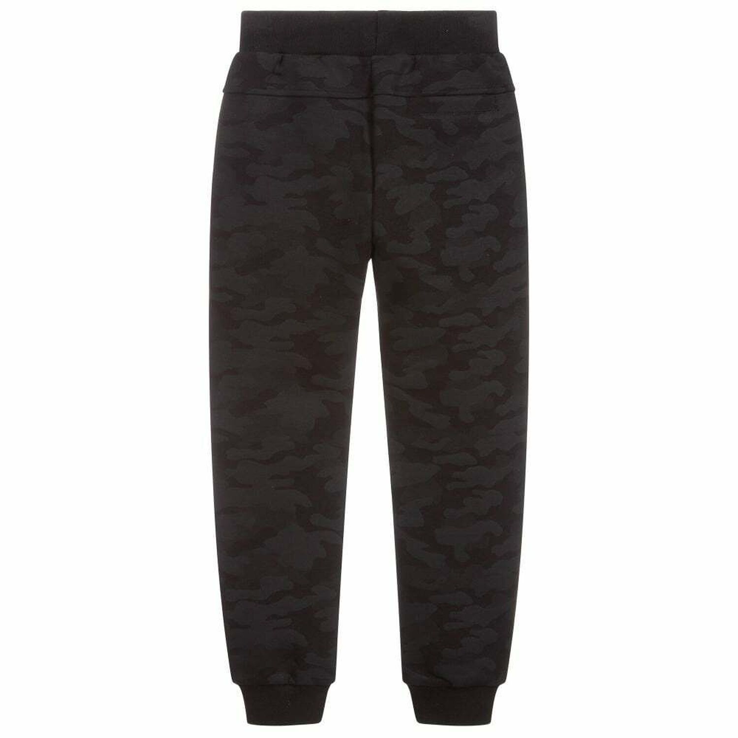 Boys Black Cotton Joggers, 1, hi-res