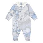 Baby Boys Blue & Grey Geo Map Babygrow Gift Set, 3, hi-res