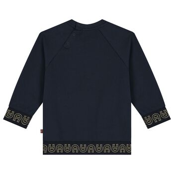 Younger Boys Navy Logo Sweatshirt