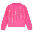 Girls Pink Sequin Sweatshirt, 1, hi-res