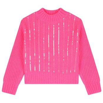 Girls Pink Sequin Sweatshirt