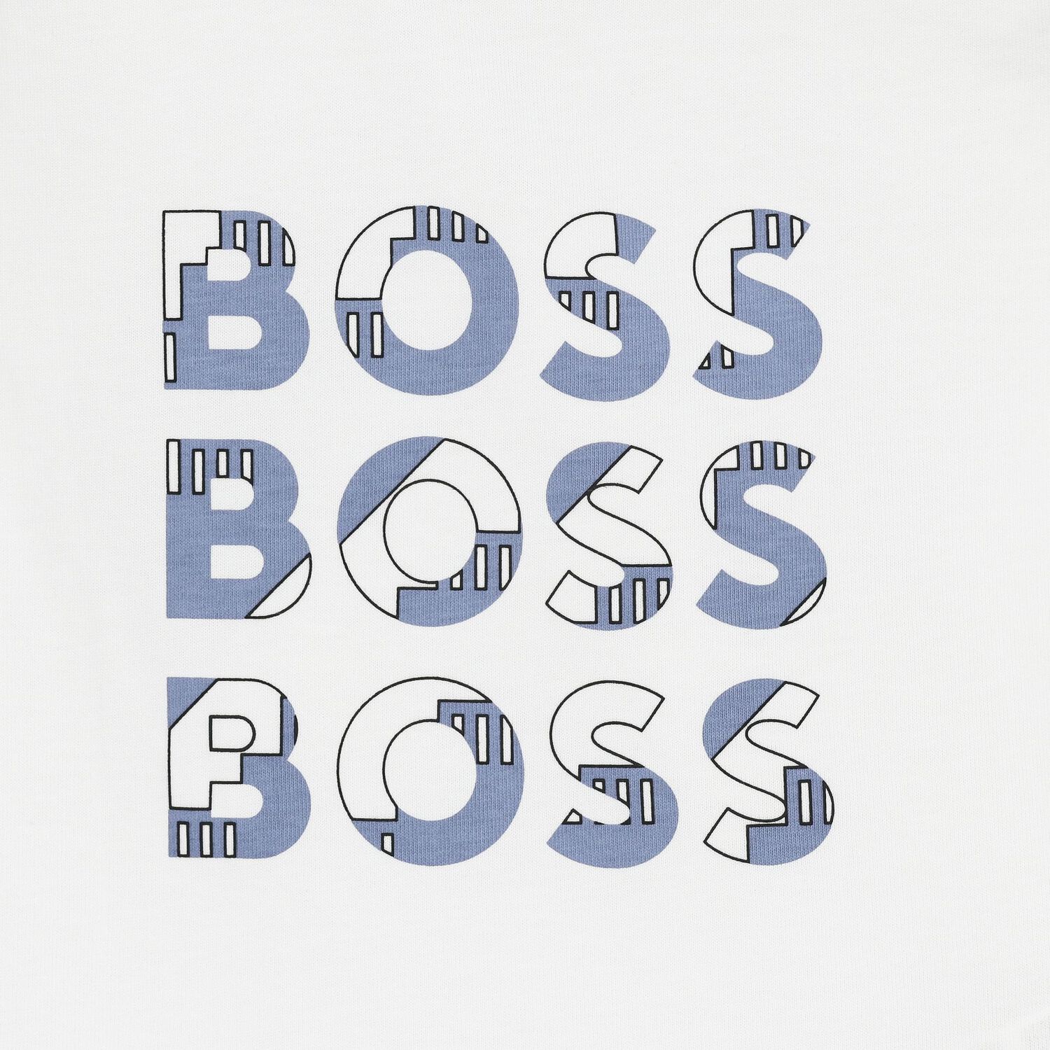 توب أولاد بأكمام بالشعار باللون الأبيض, 1, hi-res