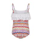 Girls Multi-Coloured Zig Zag Swimsuit, 1, hi-res