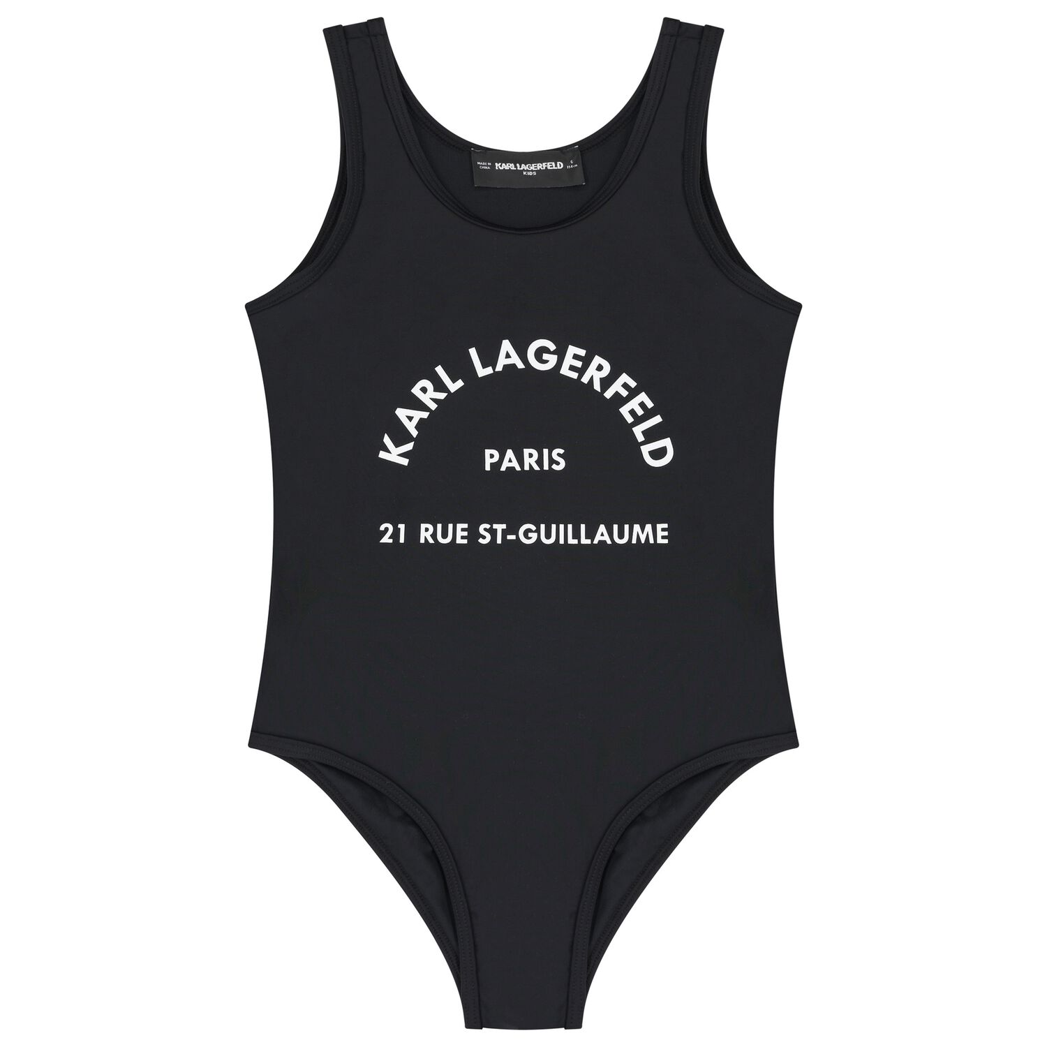 Girls Black Logo Swimsuit, 1, hi-res image number null