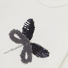 Girls White Sequin Long Sleeve Top, 1, hi-res