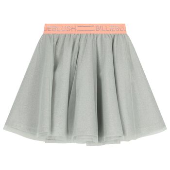 Girls Grey & Pink Logo Skirt