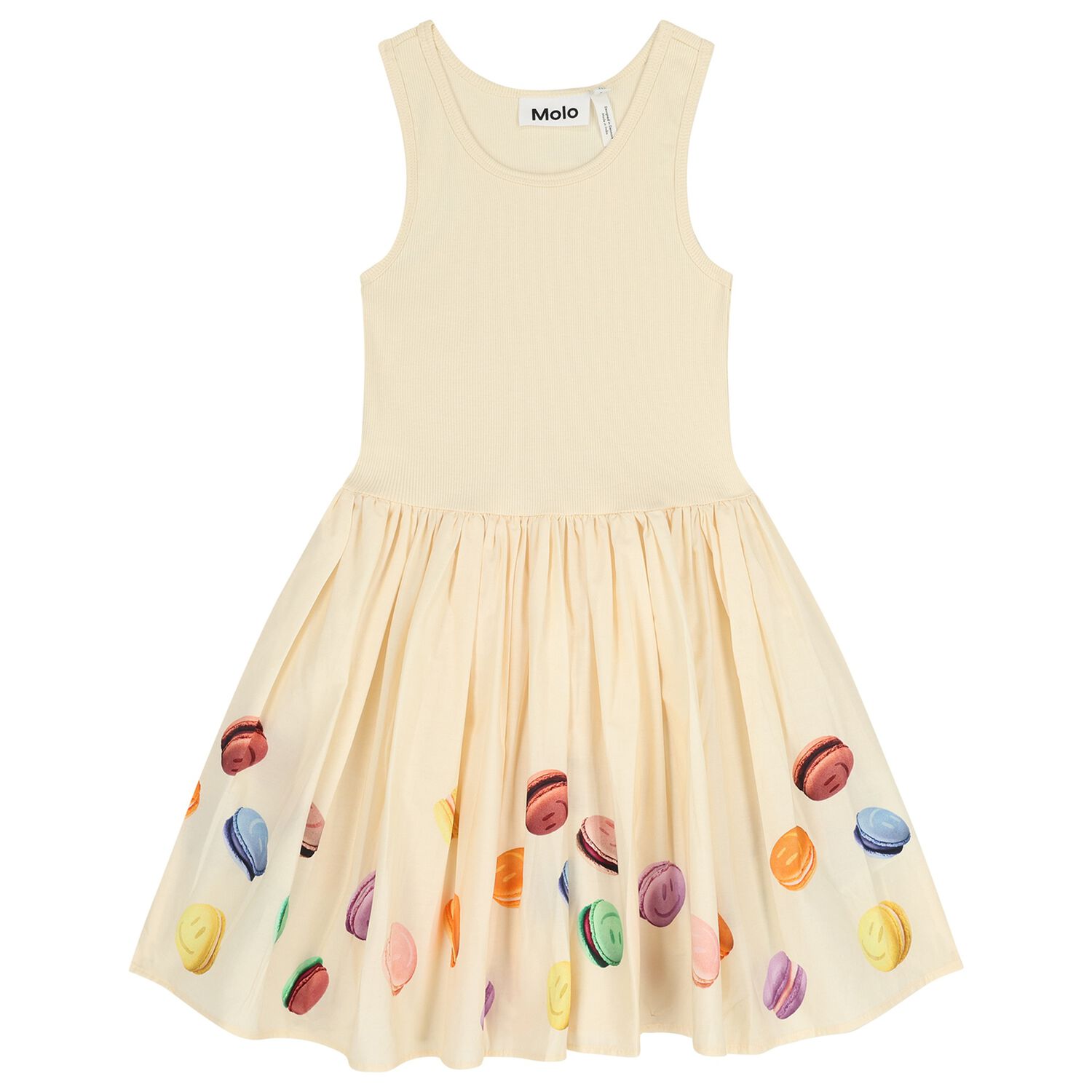 Girls Yellow Macarons Dress, 1, hi-res