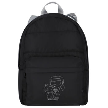 Girls Black Logo Backpack