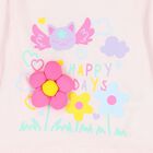 Younger Girls Pink Flower Long Sleeve Top, 2, hi-res