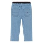 Younger Boys Blue Logo Denim Jeans, 1, hi-res