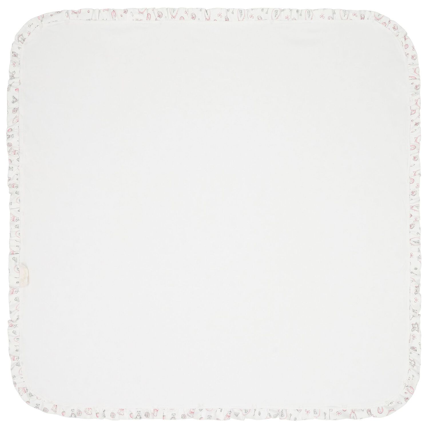 Baby Girls White & Pink Blanket (80cm), 1, hi-res image number null