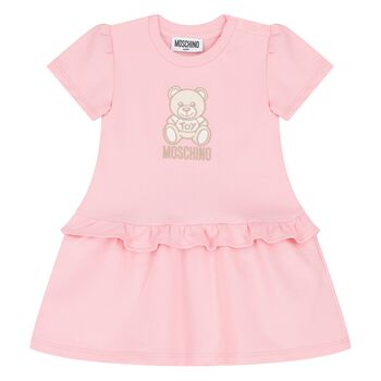 Younger Girls Pink Teddy Bear Dress