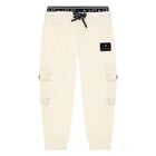 Younger Boys Beige Logo Joggers, 2, hi-res