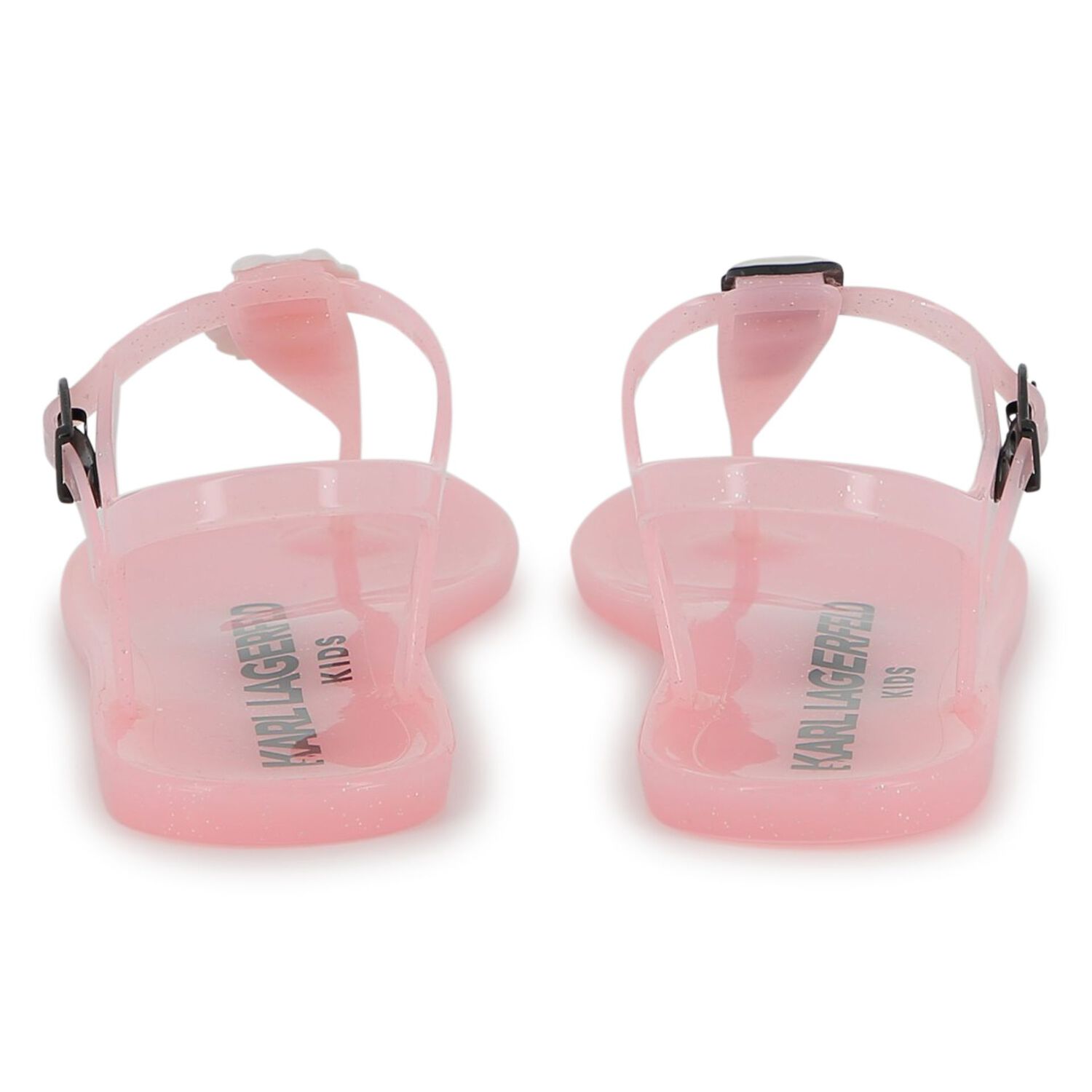 Girls Pink Karl & Choupette Jelly Sandals, 1, hi-res