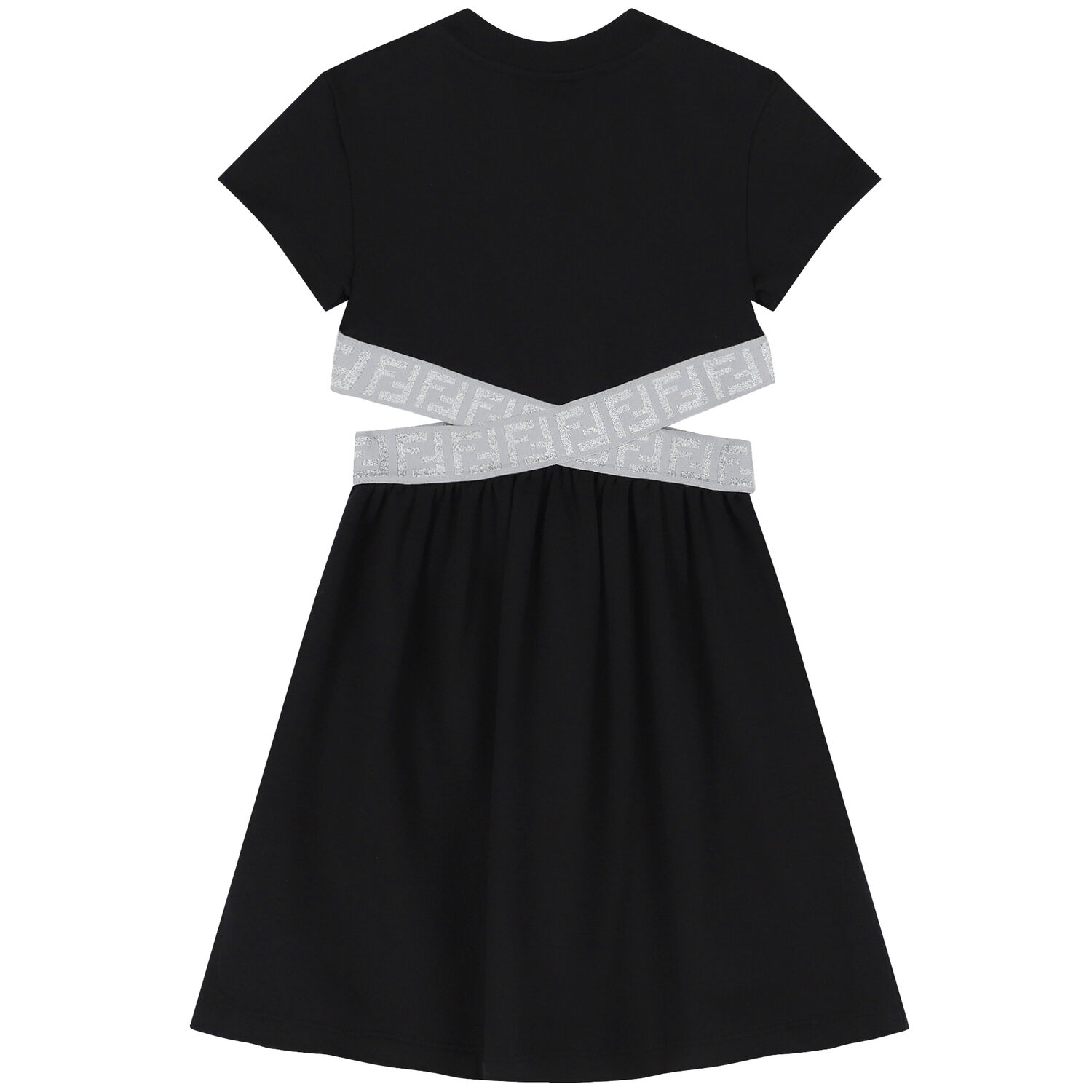 Girls Black & Grey Logo Dress, 3, hi-res