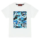 Younger Boys White & Blue Logo Shorts Set, 1, hi-res