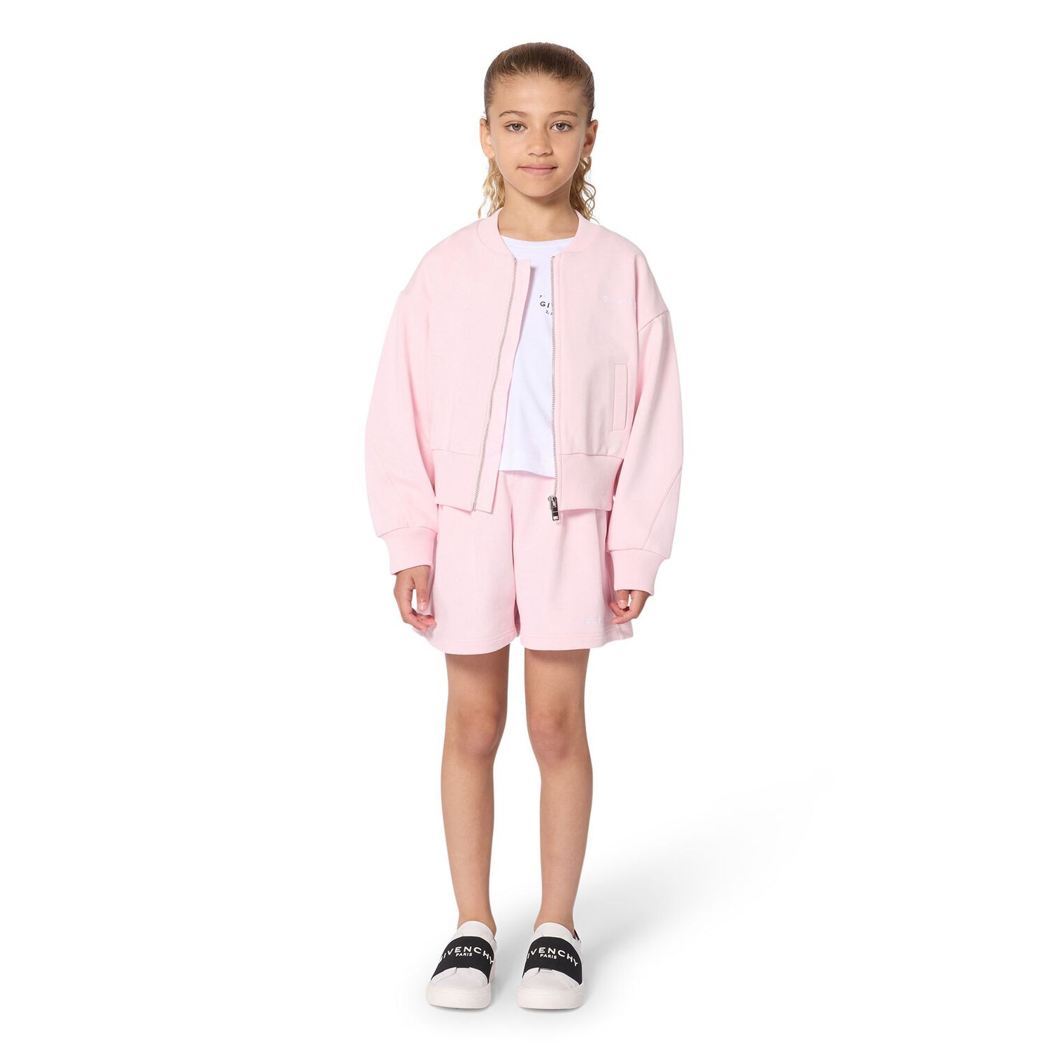 شورت بنات بالشعار باللون الوردى, 1, hi-res