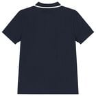 Boys Navy Blue Logo Polo Shirt, 1, hi-res