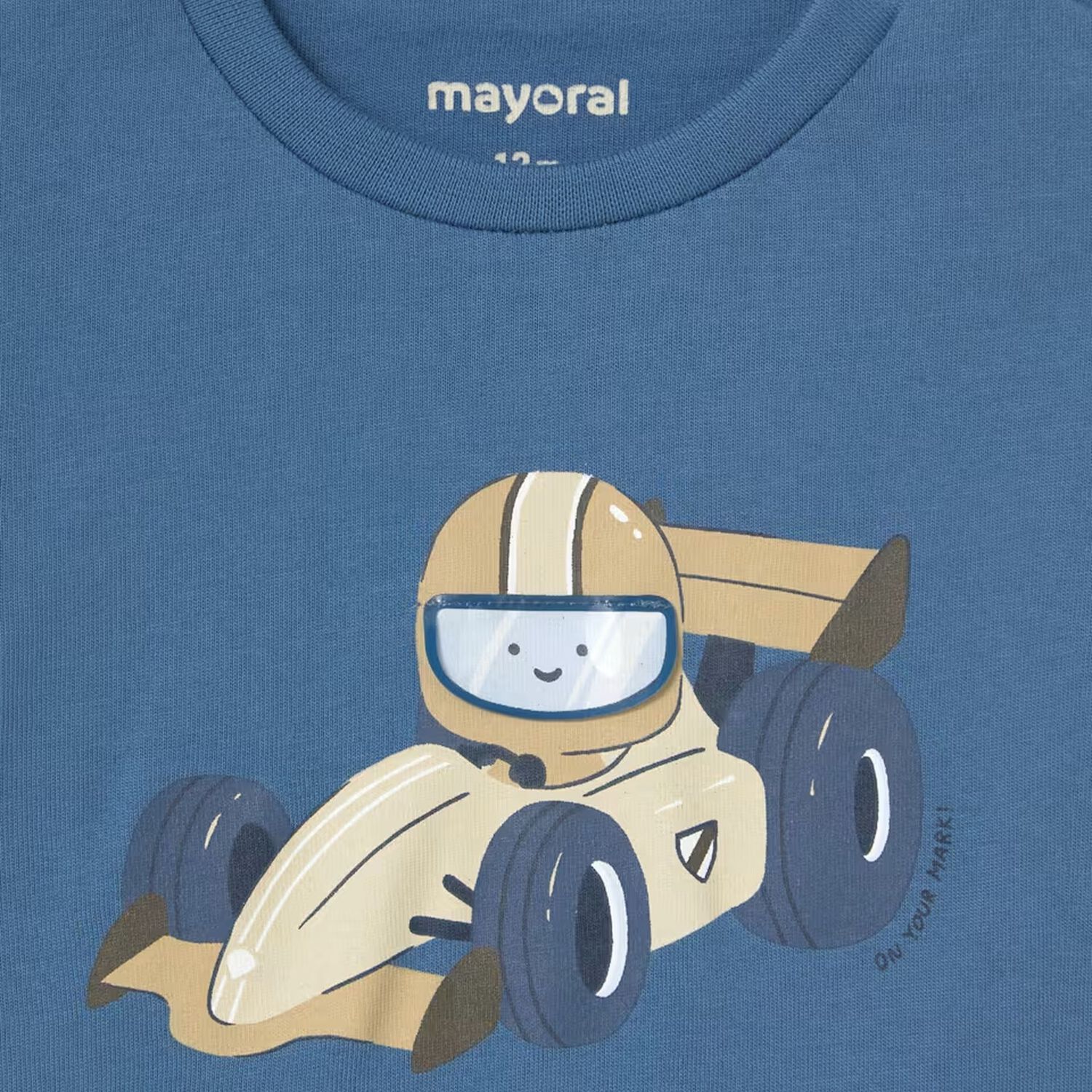 Younger Boys Blue Racing Car Long Sleeve Top, 1, hi-res