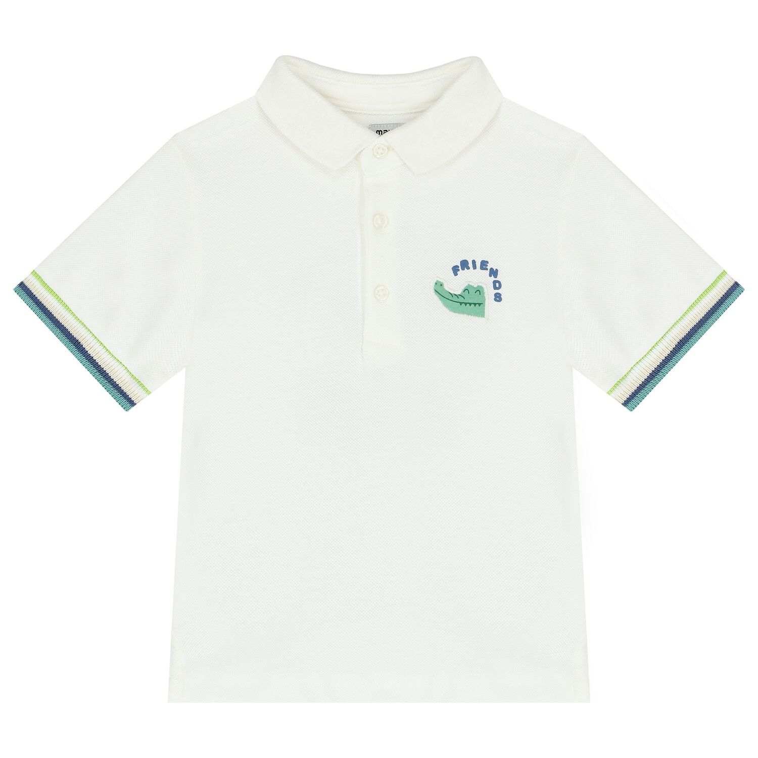 Younger Boys Ivory Polo Shirt, 1, hi-res