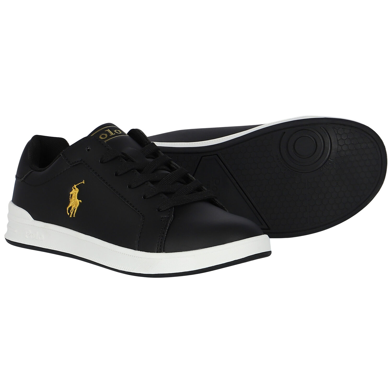 Boys Black Logo Trainers, 1, hi-res