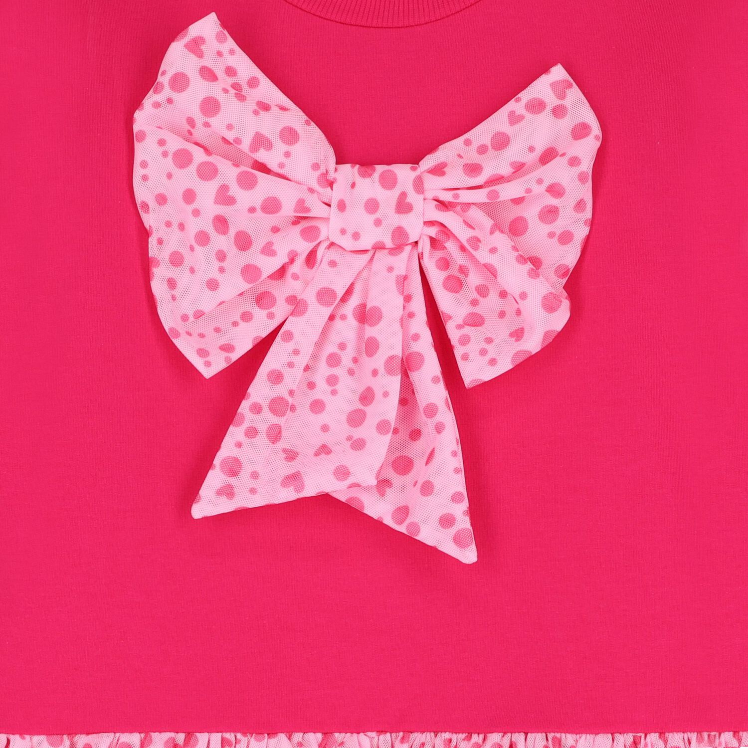 Girls Pink Polka Dot Tulle Dress, 1, hi-res