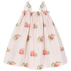 Girls Pink Peaches Beach Dress, 1, hi-res