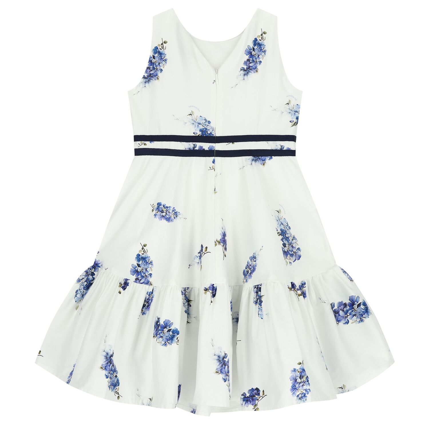 فستان بنات بطبعة الزهور باللون الأبيض والبنفسجي, 2, hi-res