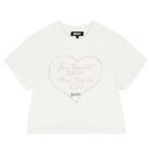 Girls White Logo T-Shirt, 1, hi-res