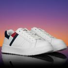 Boys White Logo Trainers, 1, hi-res