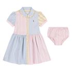 Baby Girls Multi-Coloured Striped Dress Set, 1, hi-res