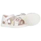 Younger Girls Ivory Flower Sandals, 1, hi-res