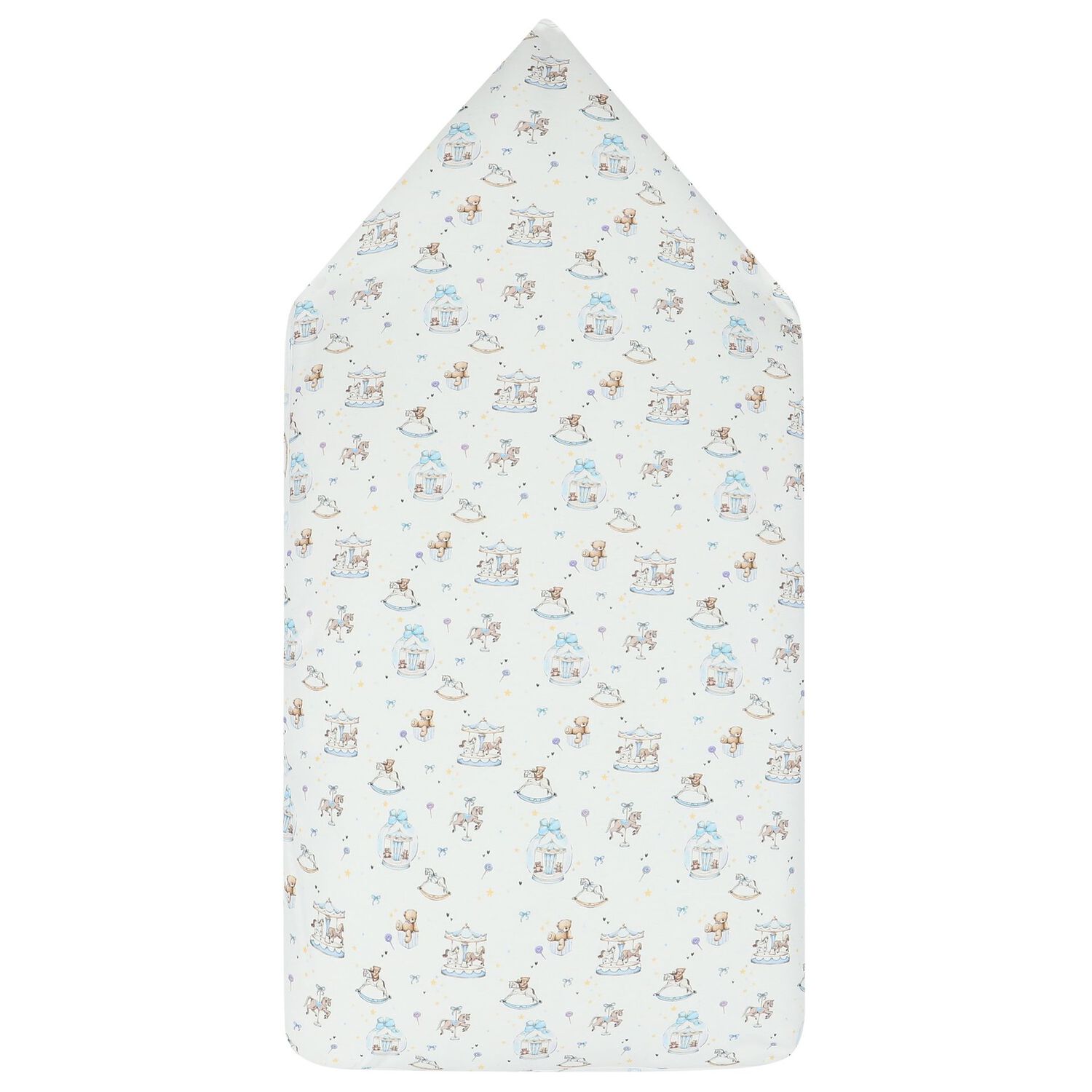 Baby Boys White & Blue Carousel Nest, 1, hi-res