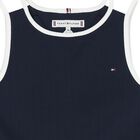 فستان بنات سكيتر قطن باللون الكحلي  , 1, hi-res