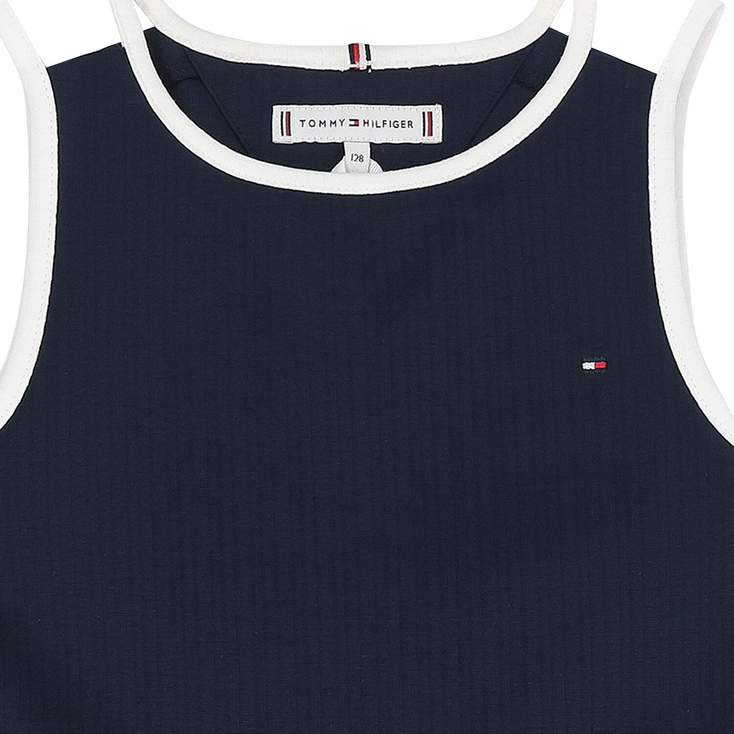 فستان بنات سكيتر قطن باللون الكحلي  , 1, hi-res