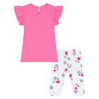 Younger Girls Pink & White Leggings Set, 1, hi-res